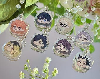 Haikyu!! Holographic Shimmer Acrylic Phone Charms with Cute Star Charms!