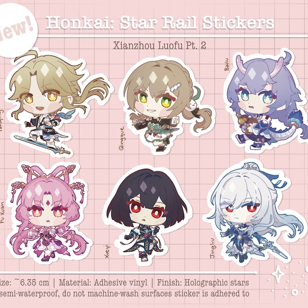 Holographic Hoyoverse Chibi Stickers - Genshin Impact | Honkai Star Rail | Tears of Themis