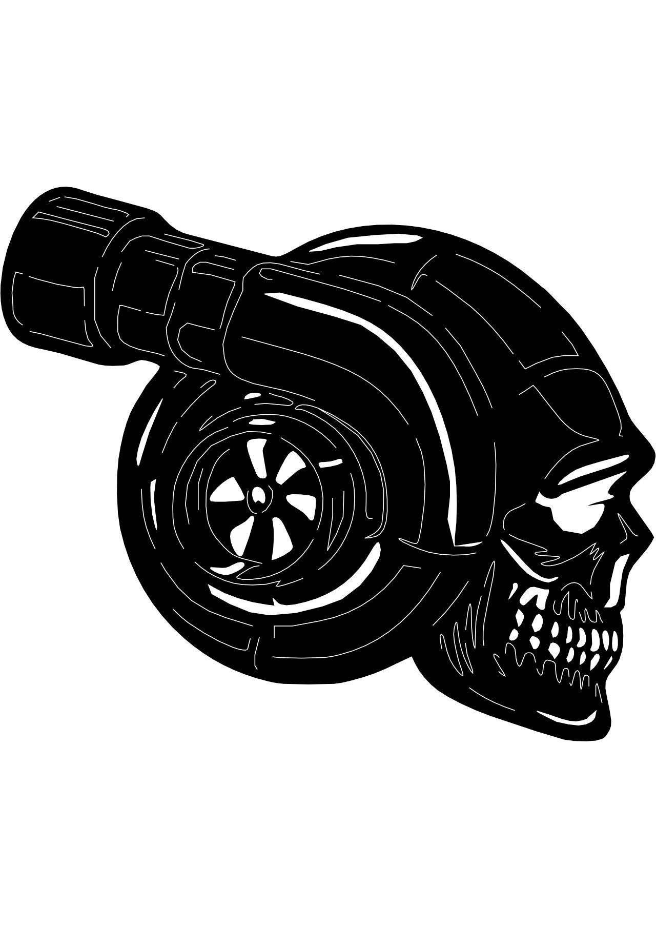 Skull Turbo Dxf Svg Dwg Digital Files - Etsy Ireland