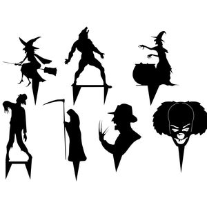 Halloween stakes or shadow casters x7 DXF SVG DWG jpg files digital cutting files