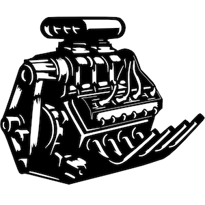 Blown v8 engine digital files dxf svg dwg jpg