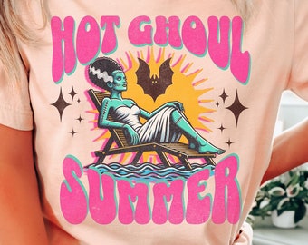 Hot Ghoul Summer T-Shirt: Funny Halloween Beach Shirt