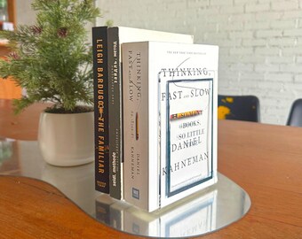 Clear Acrylic Bookends with Inspirational Quotes | Modern Shelf Decor