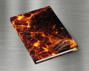 Book of Fire, Blank Sketchbook | 128 blank pages | 7.24"x5" | Journal, Notebook - Blank | Inferni Ingnitus Flammae Incantatio. Sketchbook.