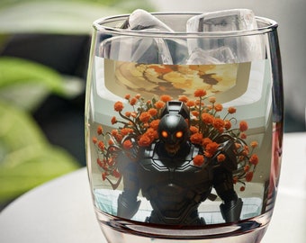 Unreal Reflection Whiskey Glass / Enjoy each morning sniff with the Death Dealer! Premium Glass Horror Theme Halloween Comic Book