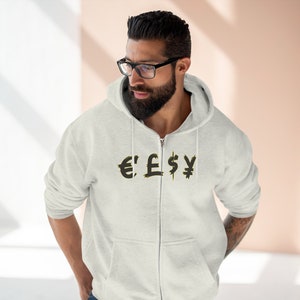 FUNDAMENTAL Street Wear Unisex Premium Full Zip Hoodie, Punk Style Sweatshirt Hoodie, Simple Sweatshirt, Fall Winter Hoodie, M/W Hoodies.