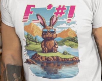 Retro 8-Bit Brown Bunny Shirt | 5 Sizes, 11 Colors! | Fing Retro Bunny, Retro Brown Bunny, Retro Gamer, Bunny Shirt, 8-Bit Shirt.