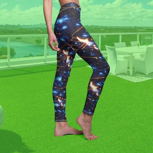 Women&#39;s Casual Leggings, 6 Sizes! | Infinite Energy. Blue Fire, Star Energy, Royal Leggings. Burn with Passion. Unique Women&#39;s Leggings.