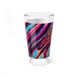 Zebra Savannah Glass, 16oz / Pour in your potion, let stories unfold, Zebra's tales of savannas untold. image 5