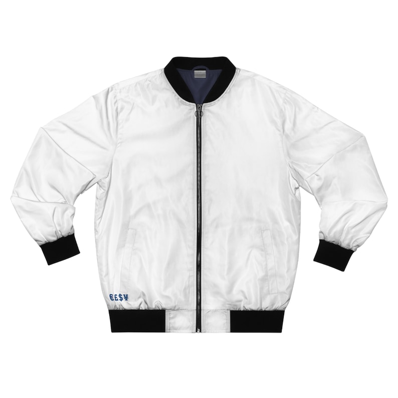 White Bomber Jacket Men's 5 Sizes Classic Style Etsy