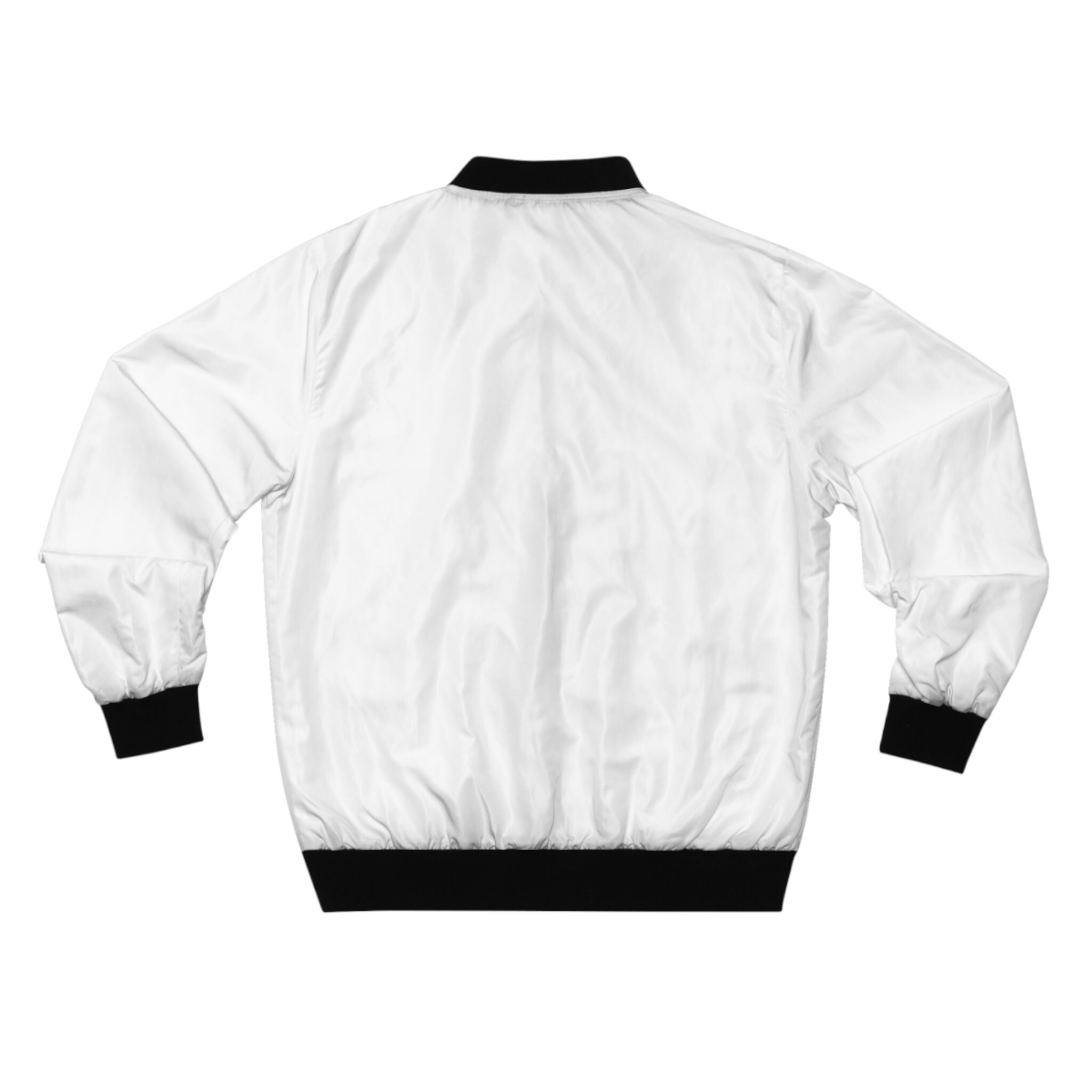 Men's Textured White Zip-Up Bomber Jacket