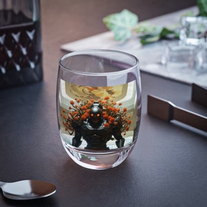 Unreal Reflection Whiskey Glass / Enjoy each morning sniff with the Death Dealer Premium Glass Horror Theme Halloween Comic Book image 2