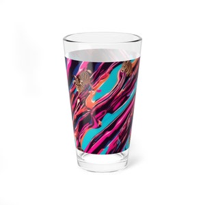 Zebra Savannah Glass, 16oz / Pour in your potion, let stories unfold, Zebra's tales of savannas untold. image 4