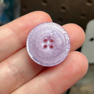 Handmade Button - Lavender Purple Resin Button (1 Button) 1 inch/25mm