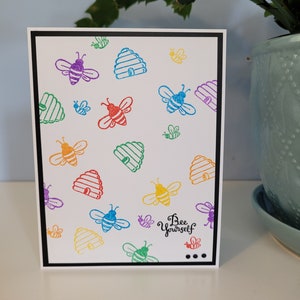 Carte abeille arc-en-ciel pour toutes les occasions