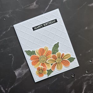 carte d'anniversaire floral orange