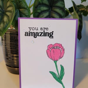 carte faite main avec une fleur