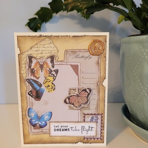 carte papillon faite main