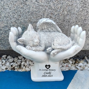 IFCOW Cat Memorial Statue | Resin Sleeping Cat With Angel Wings, Garden Grave Marker & Sympathy Gift - View #12