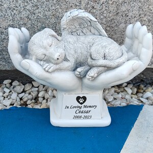 Engel Hund Memorial Statue – Handgeschnitzt Aus Kunstharz, Für Garten & Innenraum, Gedenkstein