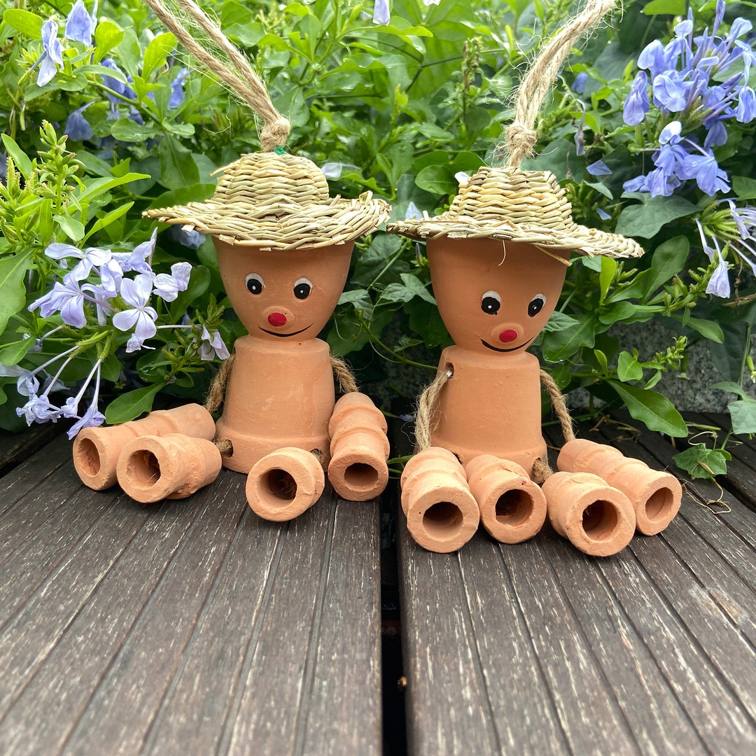 Terracotta Pot Man, Scarecrow Garden Pendant, Hanging Garden Ornament