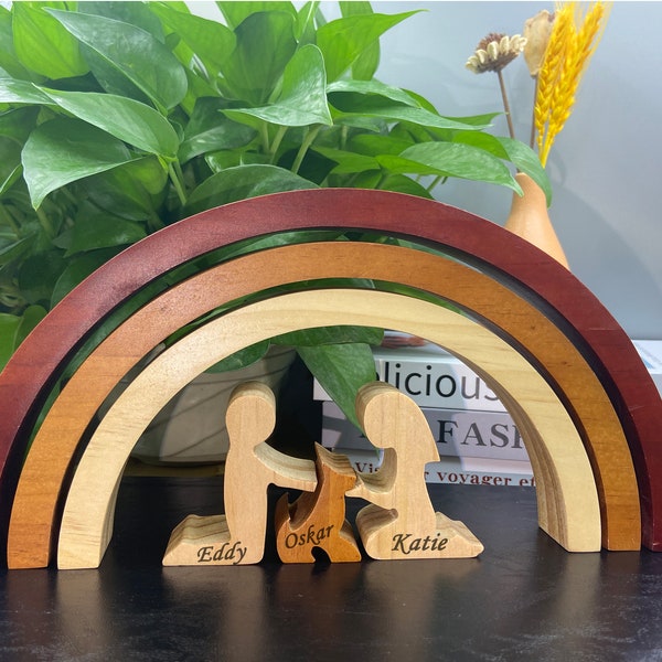 Personalized Wooden Rainbow Bridge Dog Memorial Gifts, Pet Loss Gifts,Gifts for dog lovers, Sympathy Keepsake Dog Mom Dad for Loss of Pet