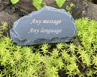 Pietre da giardino personalizzate incise con qualsiasi messaggio, nome della famiglia Pietre di benvenuto da giardino personalizzate Pietre commemorative Pietre decorative per esterni