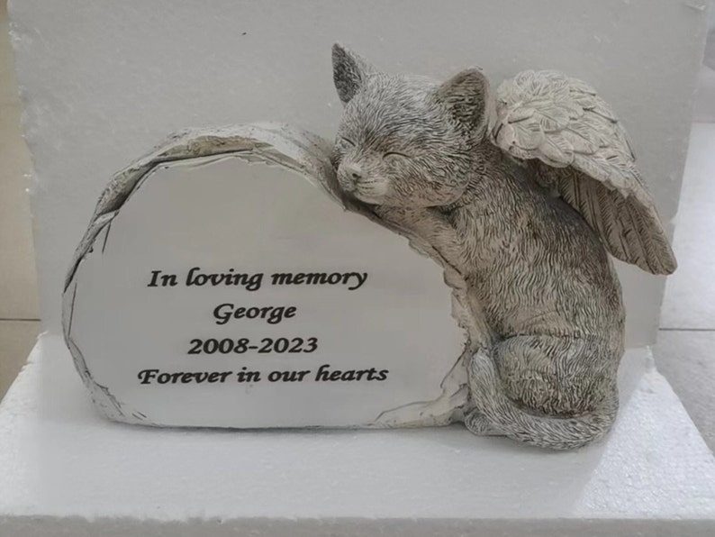 Personalized Cat Angel Pet Memorial Grave Marker Tribute Etsy