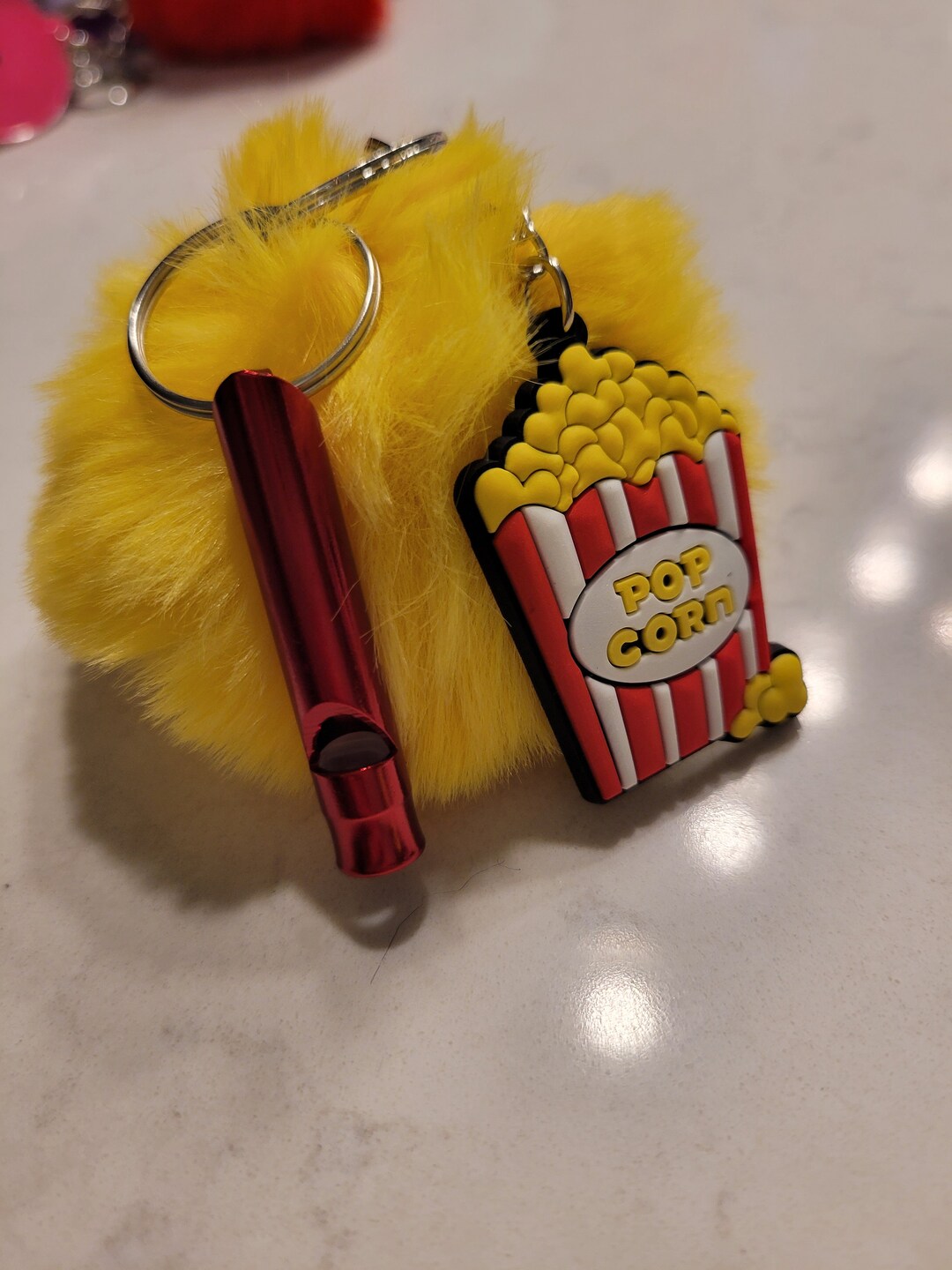 Popcorn Safety Whistle Keychain - Etsy