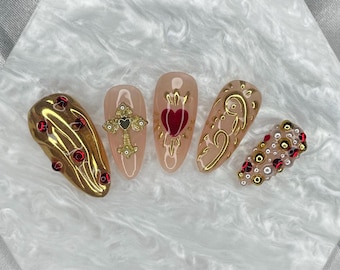 Golden Goddess Press On Nails