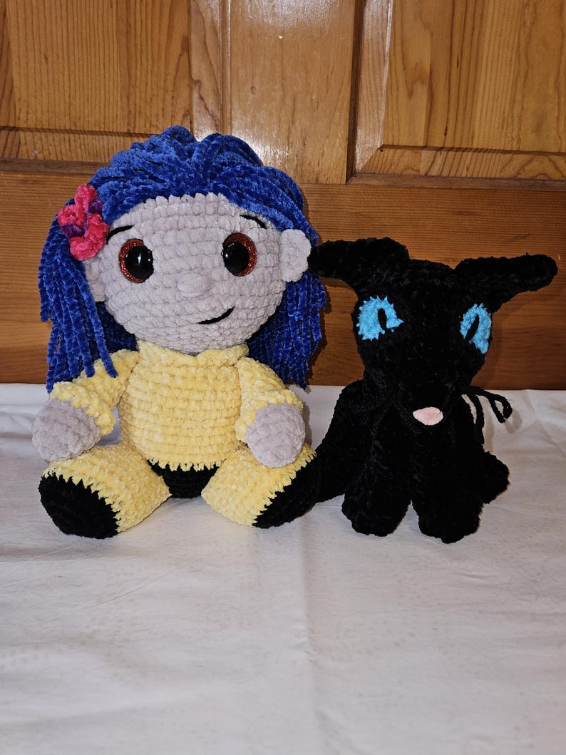 Crochet Coraline and Cat image 1