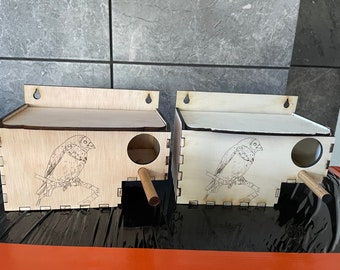 Laser DXF - Nichoir pour Zebra Amadyna Mewka Trzciniak birdbox box découpé au laser