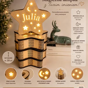 SVG/DXF file LED lamp made of 3mm plywood – Personalized design for laser cutting image 5