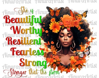 She is strong black woman Png Sublimation Design, black woman png, black queen png, afro png, afro woman png, sublimate designs download