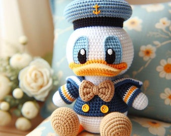 Amigurumi Donald Movie, Crochet Cute Donald, Handmade Daisy, Amigurumi Daisy and Donald, Handmade Donald Movie, Gift for fans