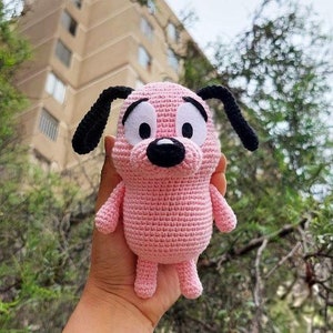 Crochet Courage the Cowardly Dog Doll, Handmade Courage, Amigurumi Courage, Gift for Courage the Cowardly Dog  Lovers, Unique Birthday Gift