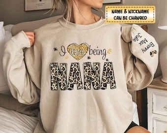 Personalized Nana Sweatshirt, Custom Names, Christmas Gift Long-Sleeve