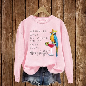 Jimmy Buffett Memorial Sweatshirt: Parrot & Smiles Graphic Tee