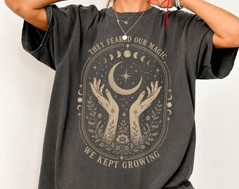 COMFORT COLORS Witchy Magic Shirt, Vintage Witch T-shirt, Spooky Season Gift For Women