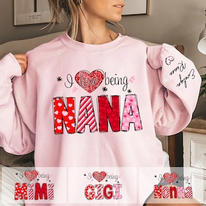 Personalized Nana Valentine Sweatshirt: Custom Kids Names Gift