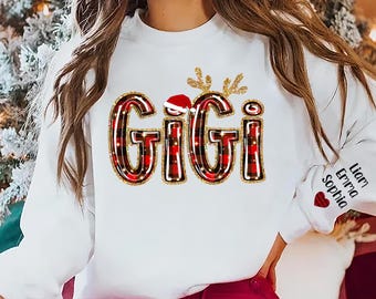 Personalized Gigi Christmas Sweatshirt: Custom Grandkids Names