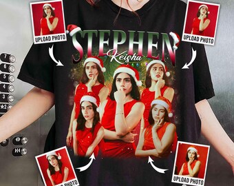 Personalized Christmas Photo T-shirt, Custom Face Holiday Tee, Gift For Her Or Him