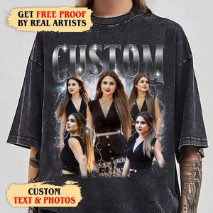Custom 90s Graphic T-shirt: Vintage Bootleg Rap Tee, Mineral Wash