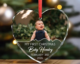 Personalized Baby’s First Christmas Ornament, Newborn Keepsake 2026, Custom Baby Name & Birth Date Gift