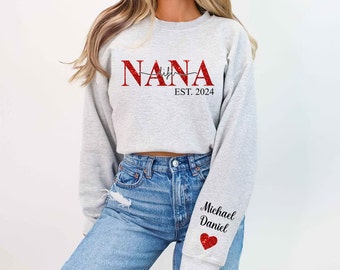 Personalized Nana Life Sweatshirt, Custom Nana Life With Nickname And Kids Names Shirt, Gift For Mothers Day Long-Sleeve, Best Gift For Mom