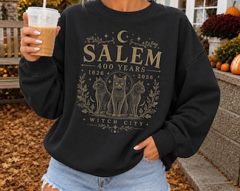 Salem 400 Years Sweatshirt, Witch City Long Sleeve, Halloween 2026 Salem Massachusetts Shirt