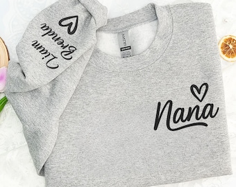 Personalized Nana Sweatshirt - Custom Grandkids Names - Grandma Gift