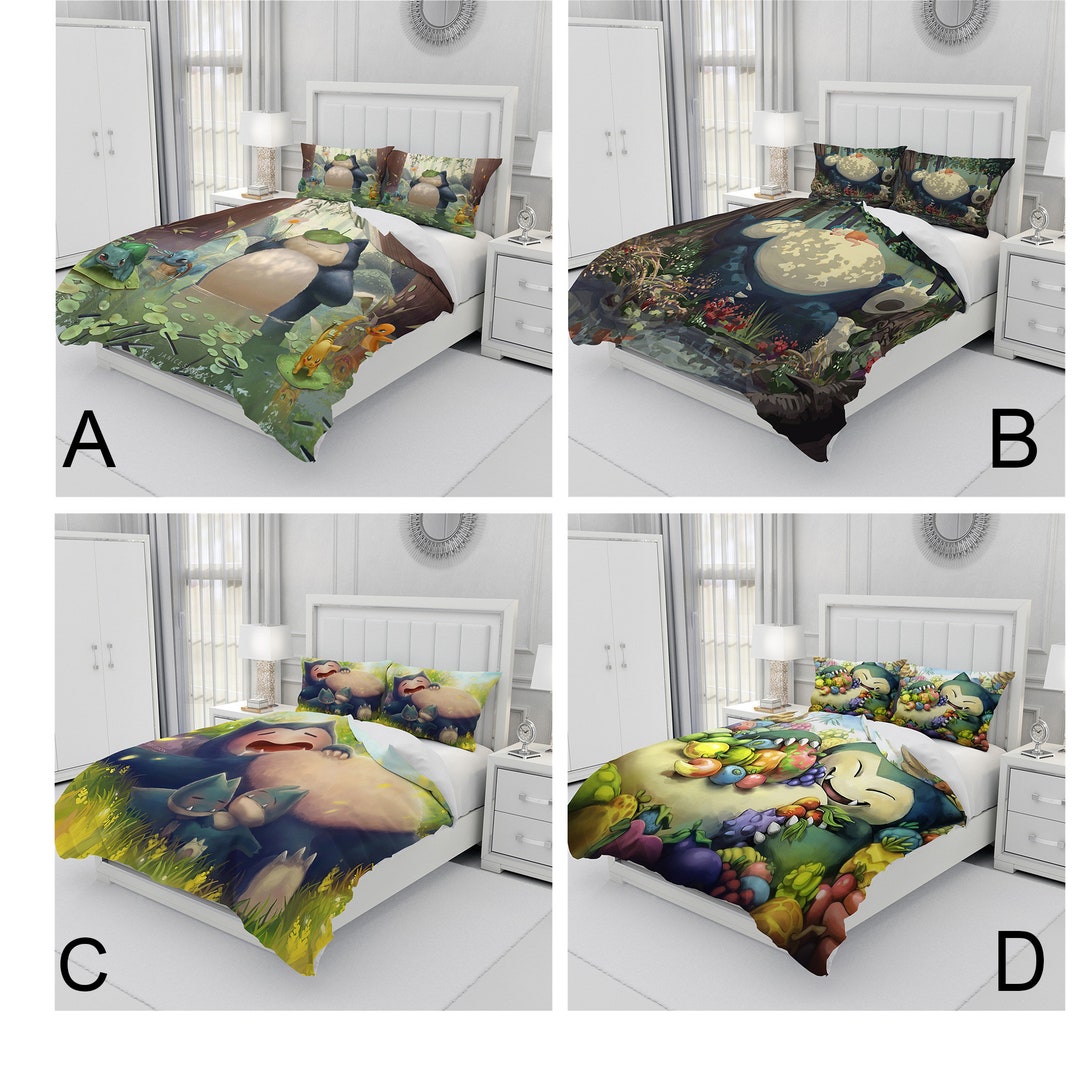 Pokemon Snorlax Quilt Cover Customized Picture Bedding Set - Etsy