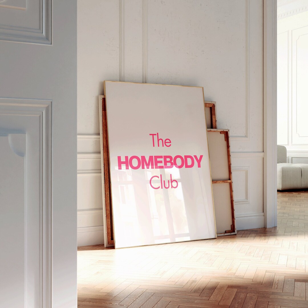 Poster Homebody Club, stampa tipografica minimalista con cuore rosso, decorazione murale alla moda per ragazze - Italia