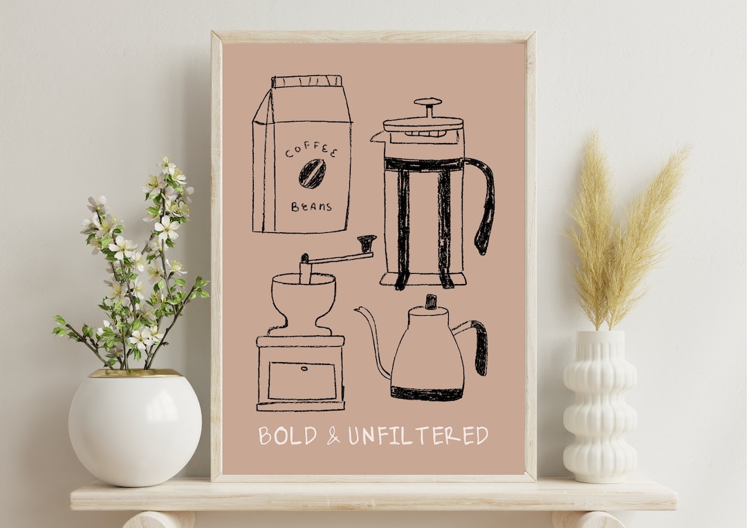 Retro Aesthetic Artwork Coffee Bar Gift Coffee Dorm Art A2 A3 Etsy